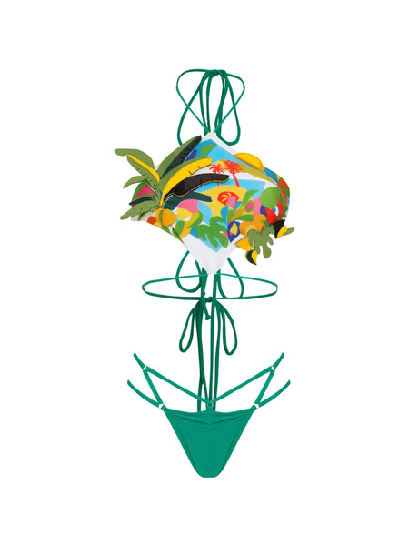  Amir Slama Floral Print Bikini - Green 