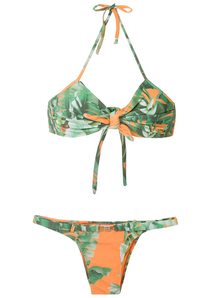  Amir Slama Floral Print Bikini Set - Green 