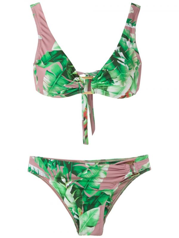  Amir Slama Floral Print Bikini Set - Green 