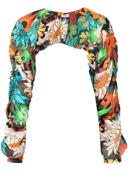  Amir Slama Floral-print Bolero Jacket - Multicolour 