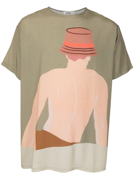  Amir Slama Graphic-print Short-sleeved T-shirt - Green 