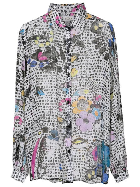  Amir Slama Graphic-print Silk Shirt - Multicolour 