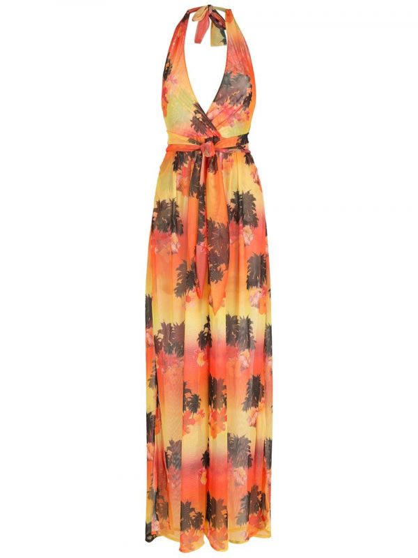  Amir Slama Halter Neck Jumpsuit - Orange 