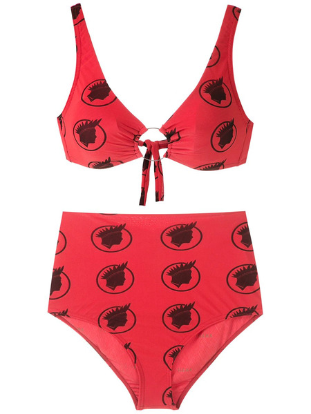  Amir Slama índio High Waisted Bikini Set - Red 