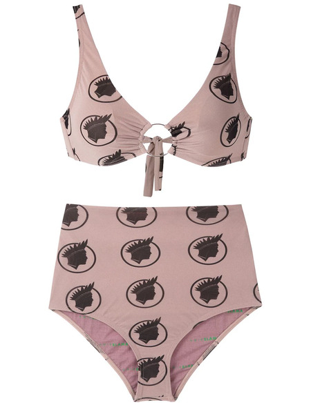  Amir Slama índio High Waisted Bikinit Set - Neutrals 