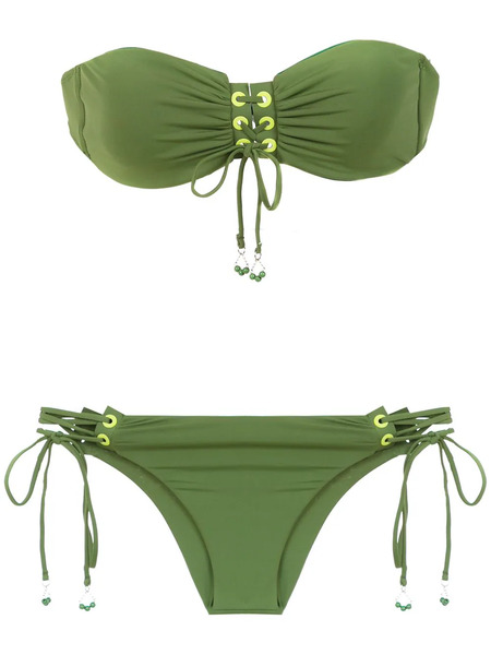  Amir Slama Lace Up Bikini - Green 