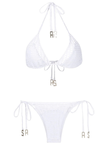  Amir Slama Logo-pendant Stretch Bikini - White 