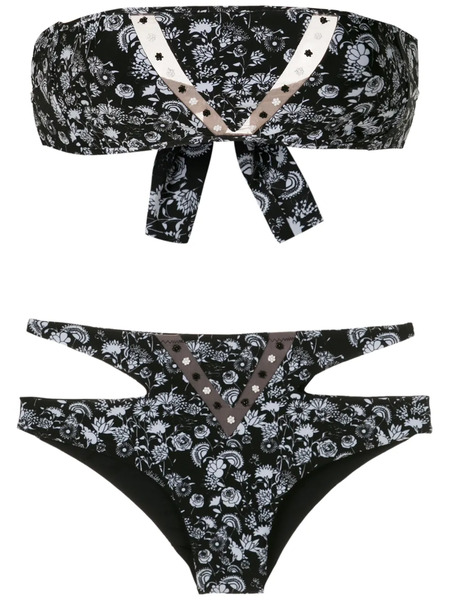  Amir Slama Margarida Printed Bikini Set - Black 