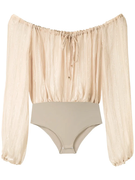  Amir Slama Metallic Bodysuit - Neutrals 