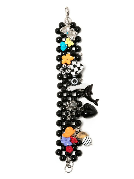  Amir Slama Multi-charm Bead Bracelet - Black 