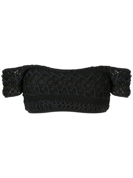  Amir Slama Off-shoulder Cropped Top - Black 