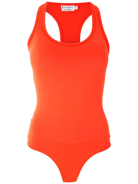  Amir Slama Plain Racer Back Bodysuit - Orange 