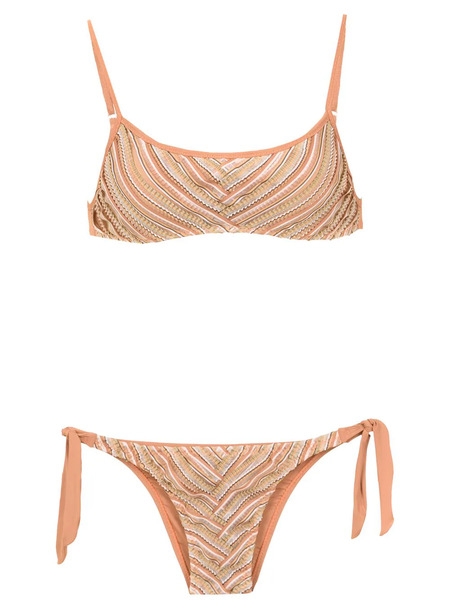  Amir Slama Printed Bikini Top - Neutrals 