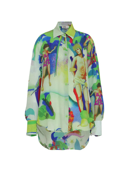  Amir Slama Printed Shirt - Green 