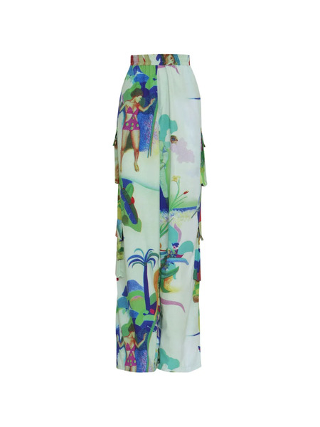  Amir Slama Printed Trousers - Green 