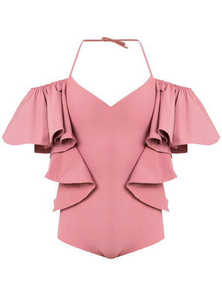  Amir Slama Ruffled Swimsuit - Neutrals 