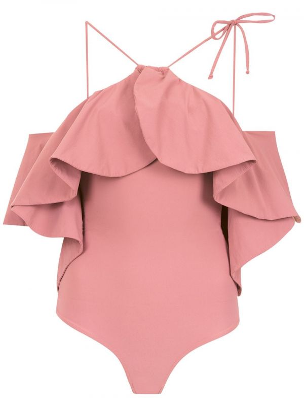  Amir Slama Ruffled Swimsuit - Neutrals 