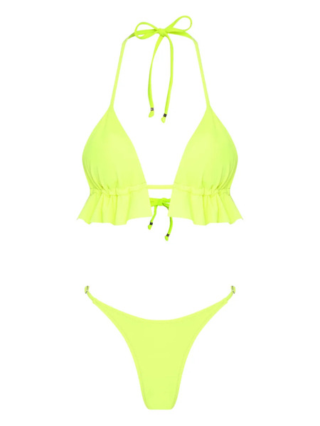  Amir Slama Ruffled Triangle Bikini - Yellow 
