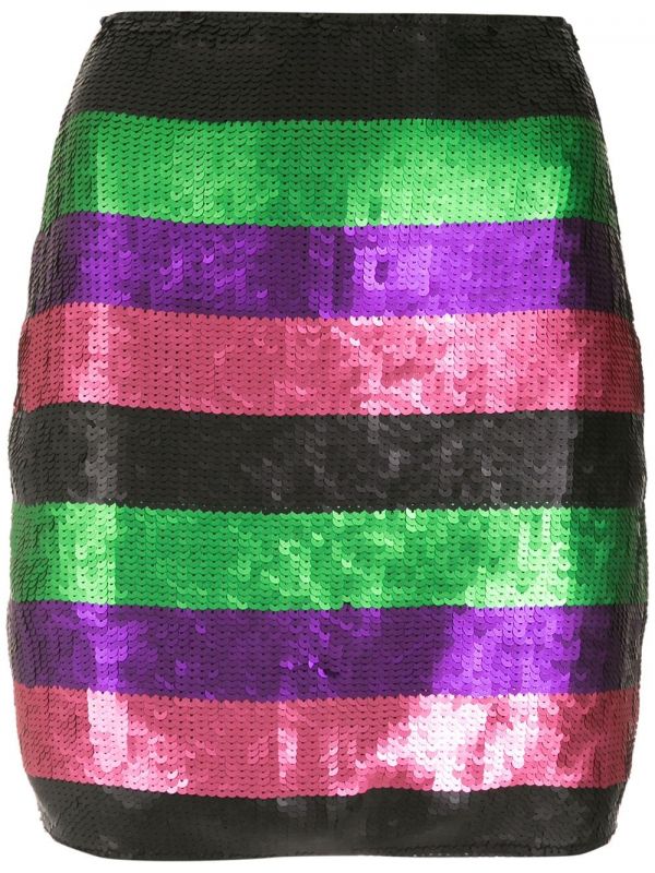  Amir Slama Sequin Striped Skirt - Multicolour 