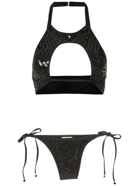  Amir Slama Sequinned Bikini Set - Black 