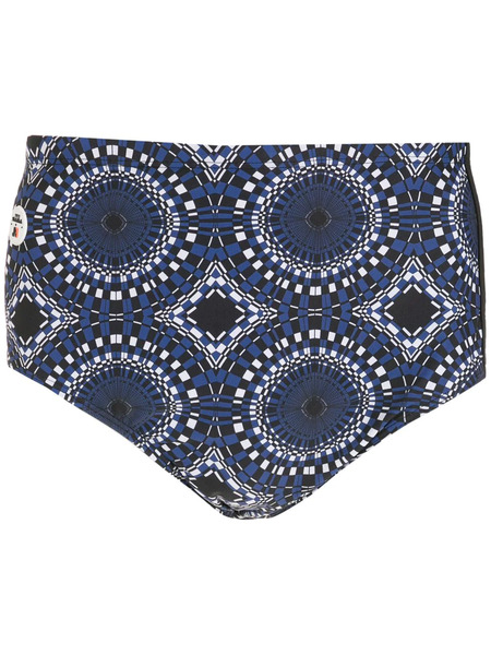  Amir Slama Side-stripe Abstract Swimming Shorts - Blue 