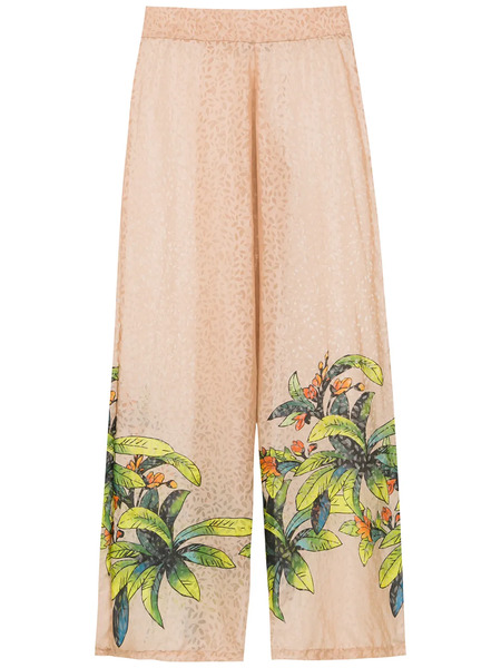  Amir Slama Silk Printed Trousers - Neutrals 