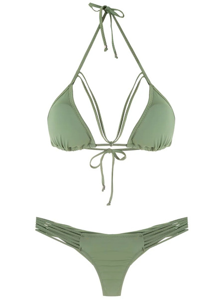  Amir Slama Straps Triangle Bikini Set - Green 