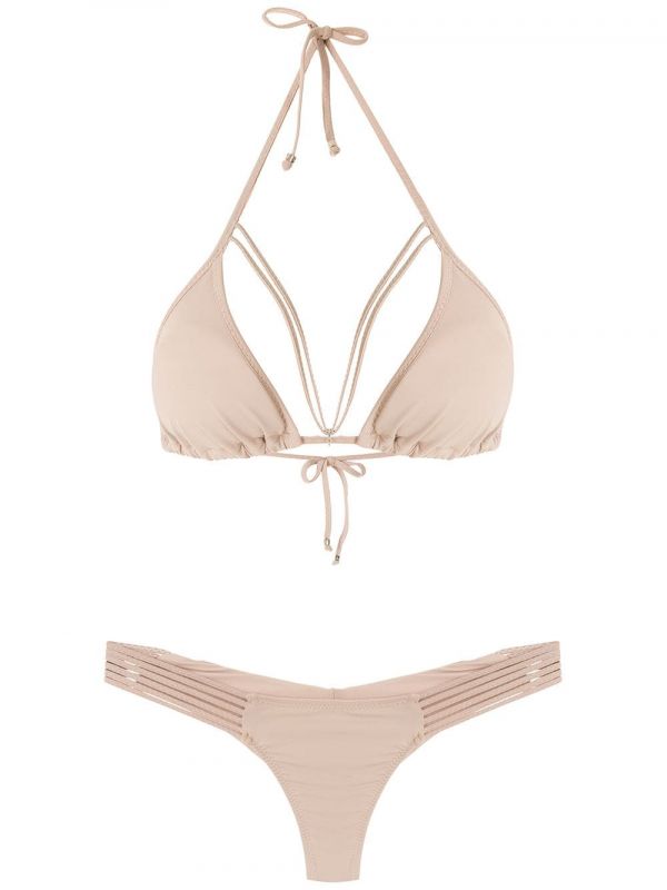  Amir Slama Straps Triangle Bikini Set - Neutrals 