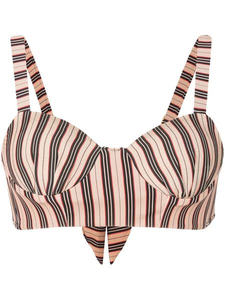  Amir Slama Stripe-print Bustier Top - Multicolour 