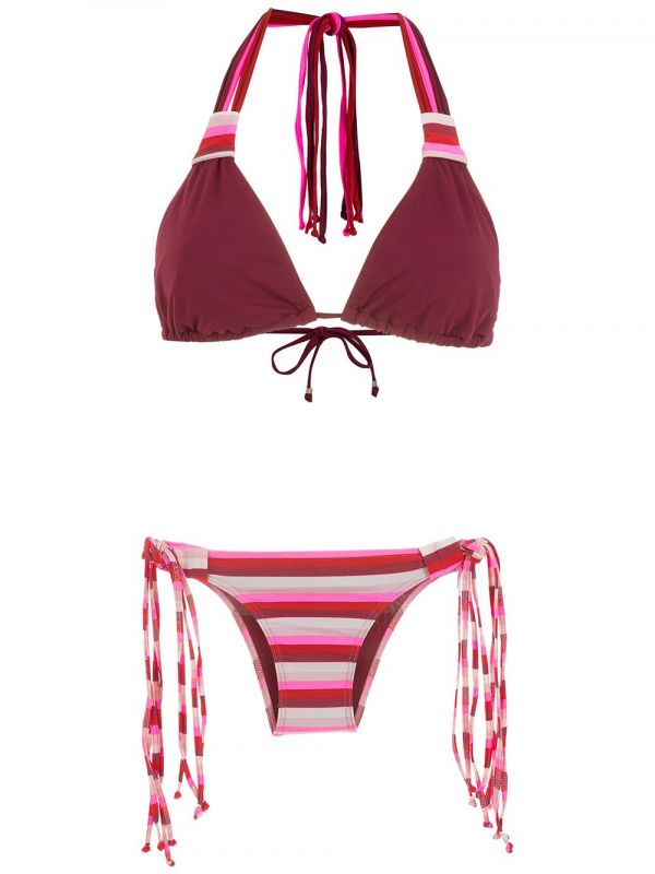  Amir Slama Striped Bikini Set - Pink 
