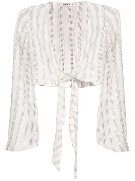  Amir Slama Striped Silk Blouse - White 