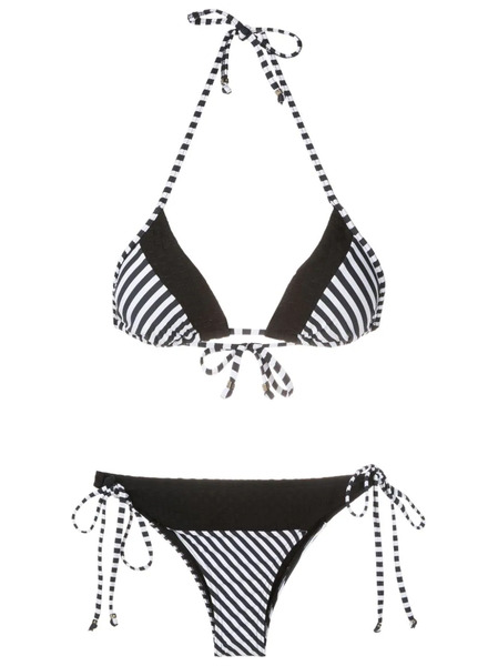  Amir Slama Striped Triangle-cup Bikini - Black 