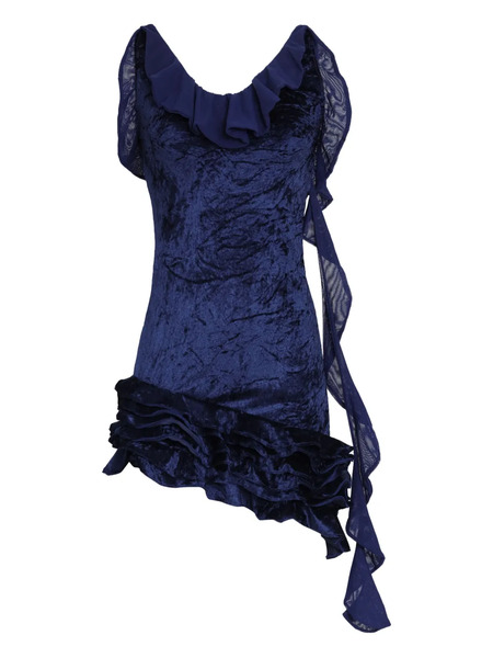  Amir Slama X Astrid Ruffled Mini Dress - Blue 
