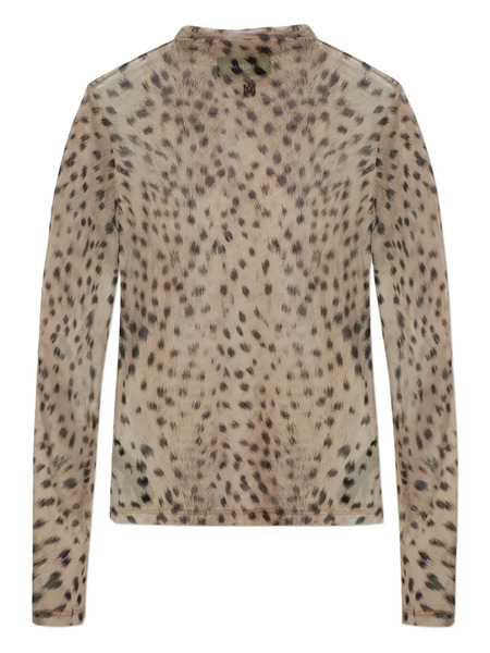  Amiri Animal-print Long-sleeve Top - Neutrals 