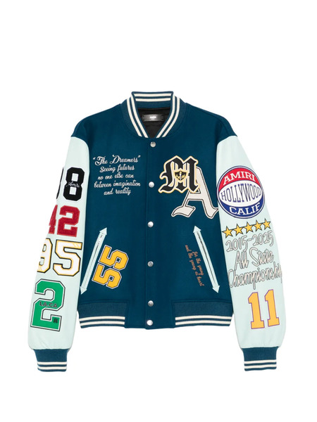  Amiri Appliqué Bomber Jacket - Blue 