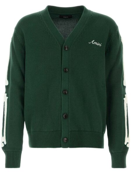  Amiri Bone-embroidered Cardigan - Green 