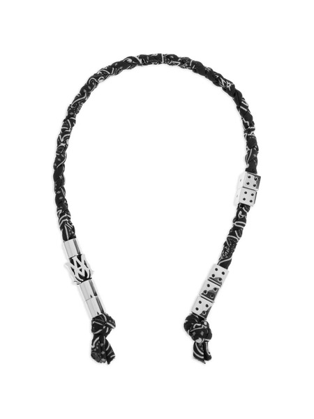  Amiri Braided Logo-dices Keychain - Silver 