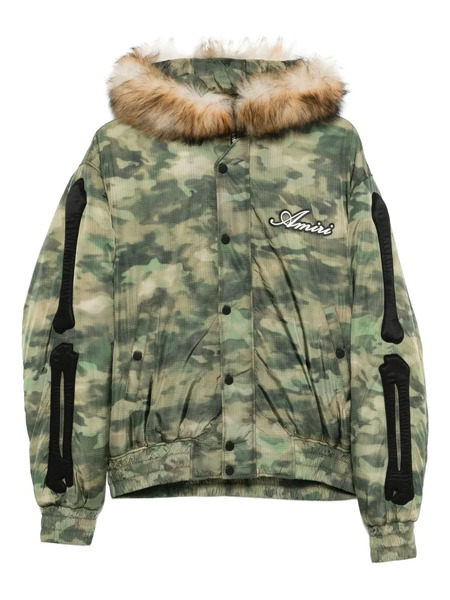 Amiri Camo Faux-fur Hooded Jacket - Green 