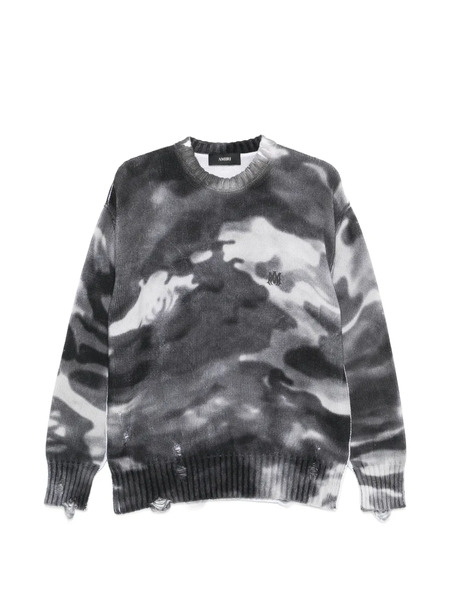  Amiri Camouflage Distressed Sweater - Grey 