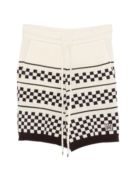  Amiri Check Drawstring Shorts - Neutrals 