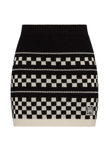  Amiri Check-pattern Minn Skirt - Black 