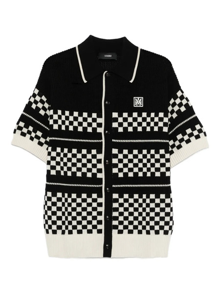  Amiri Checkered Mesh Shirt - Black 