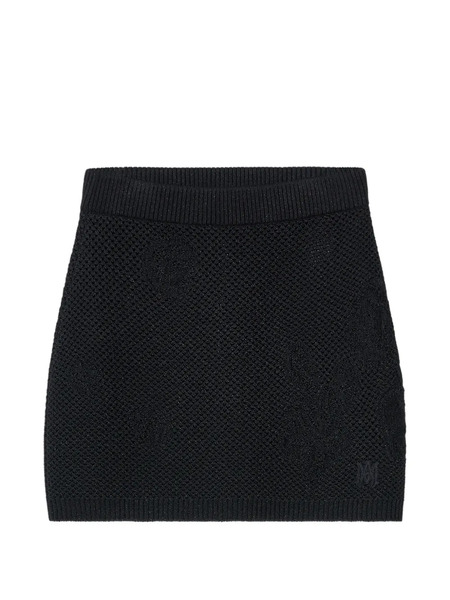  Amiri Crochet Mini Skirt - Black 