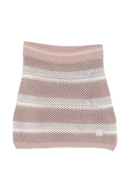  Amiri Crochet Striped Mini Skirt - Neutrals 