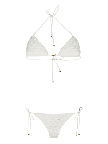  Amiri Crochet Triangle Bikini - White 
