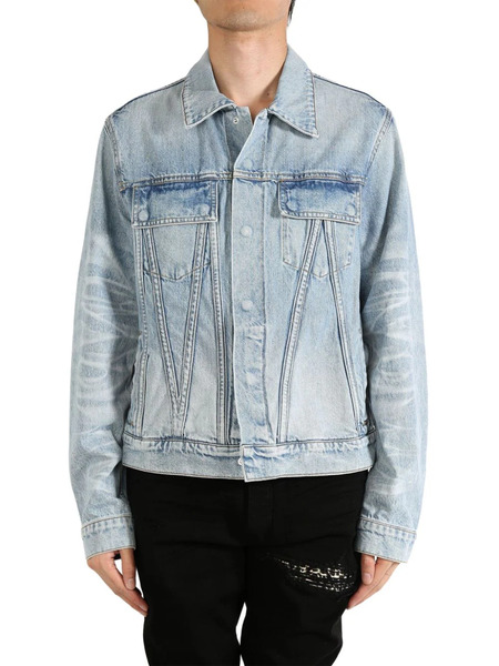  Amiri Distressed-effect Denim Jacket - Blue 