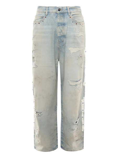  Amiri Distressed Embellished Jeans - Blue 