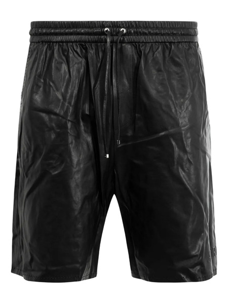 Amiri Drawstring Leather Shorts - Black 