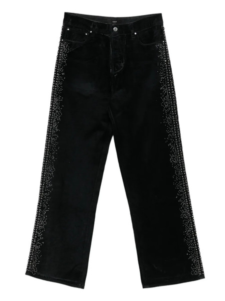  Amiri Embellished Textured Jeans - Black 