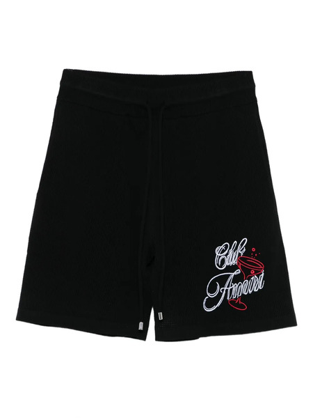  Amiri Embroidered-lettering Shorts - Black 